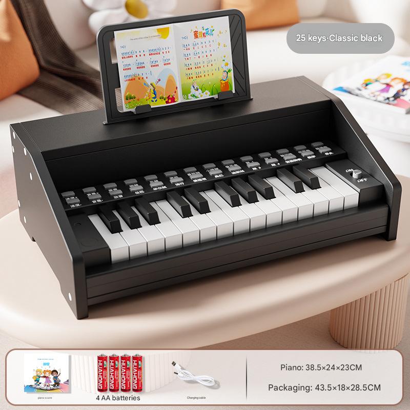 Classical flat wooden piano [classic black] upgraded control panel - rechargeable (sheet music   piano stickers)