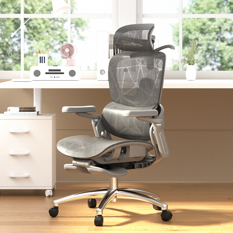 Grey frame gray mesh footrest