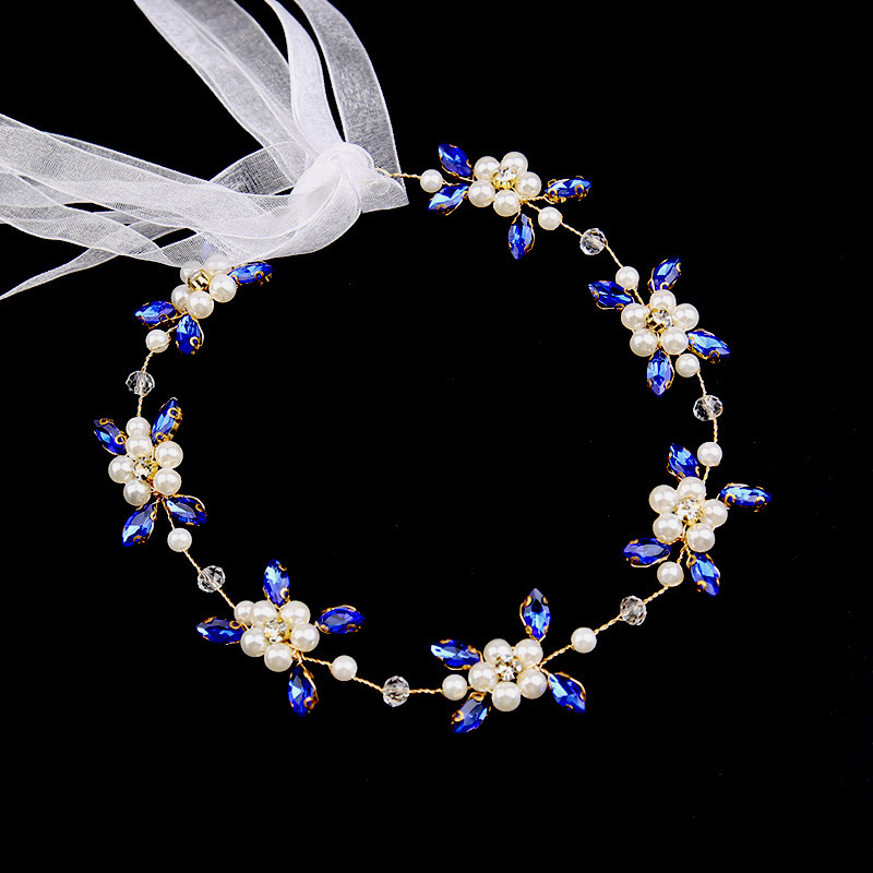 Blue diamond gold thread