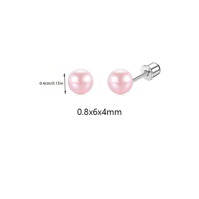 2:Pair of pink pearl balls