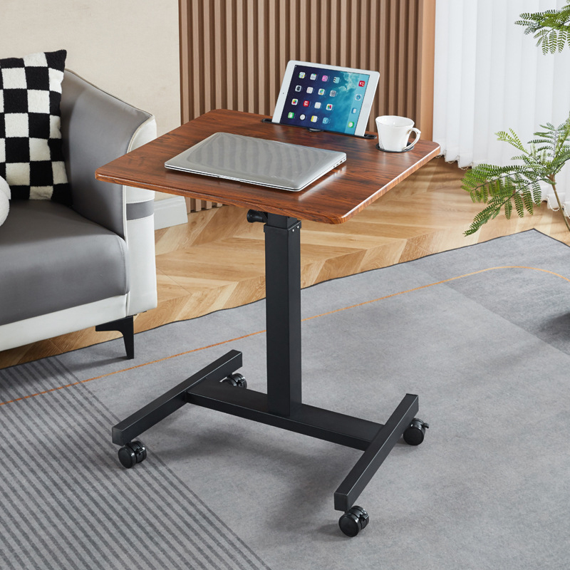 walnut black table stand with holder