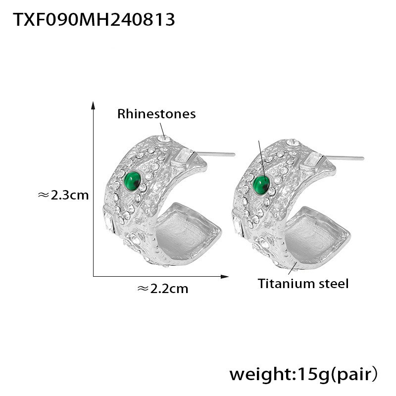 7:TXF090-Steel color earrings