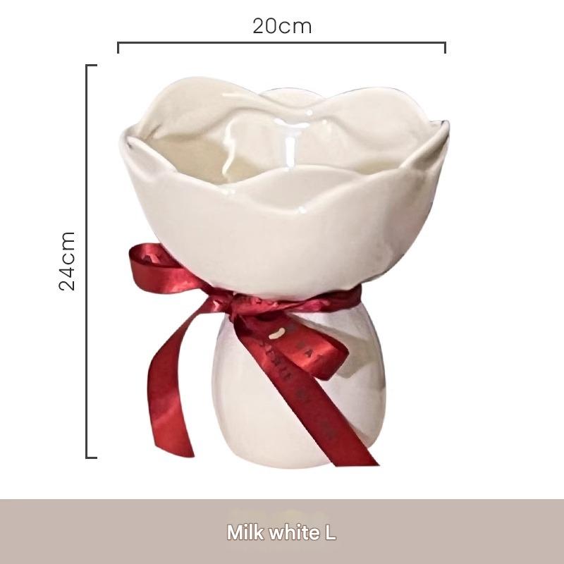 milk white large size with ribbon