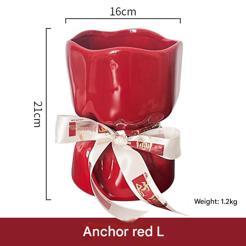 rose red large size with ribbon