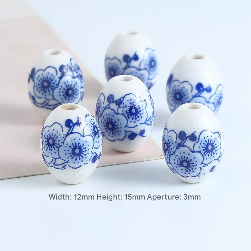 7:Steel film oval dark blue plum blossom