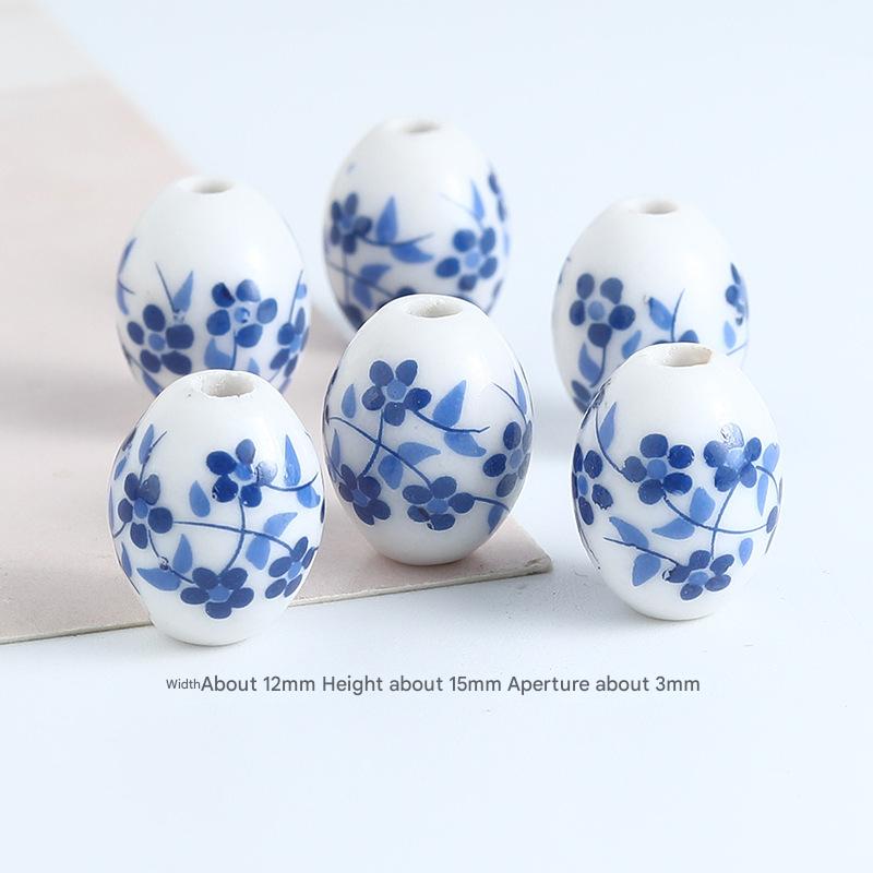 2:Steel film oval blue and white floral