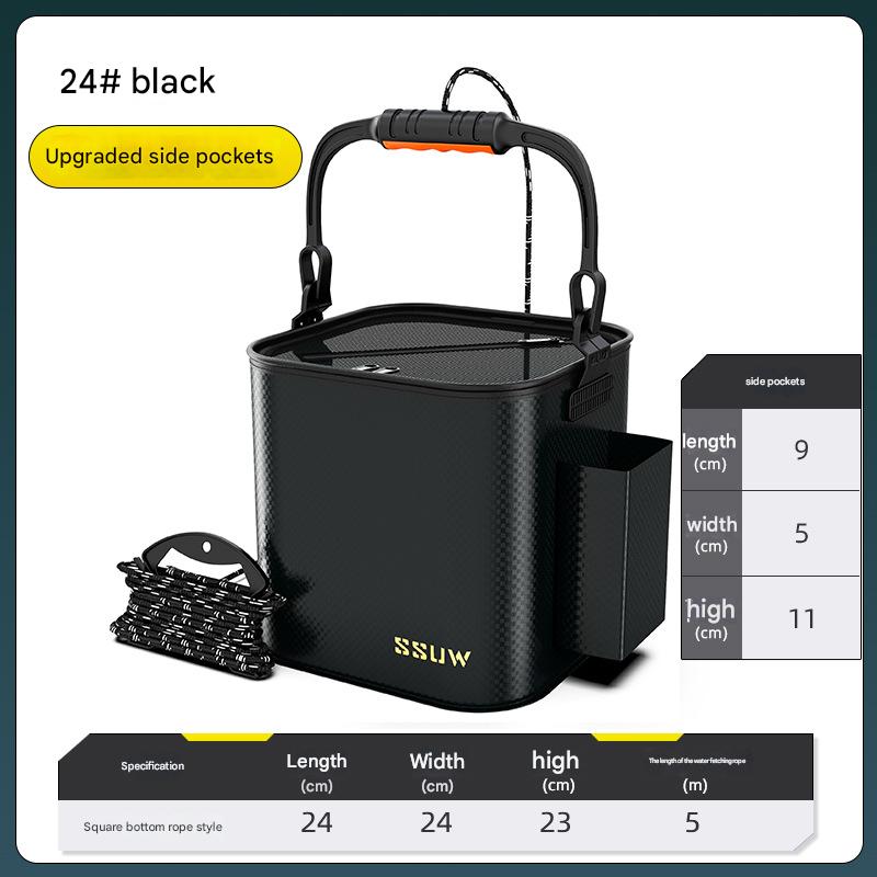 24cm black side pocket