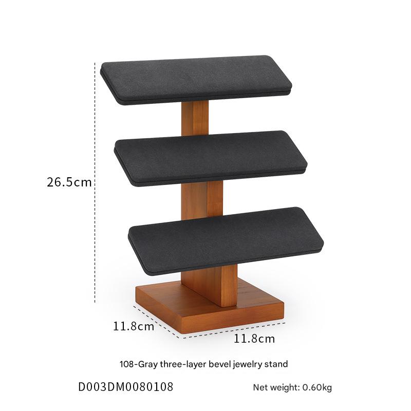 10:108-gray three-layer beveled jewelry rack
