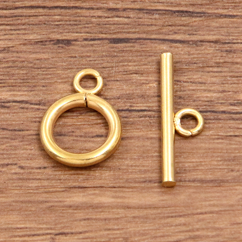 2*21mmT clasp with 2*12mmO clasp in gold