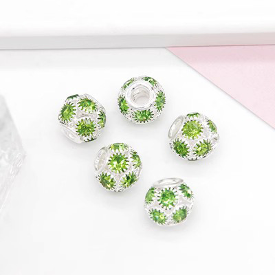 2:Silver base light green diamond