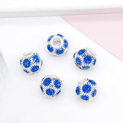 8:Silver base with sapphire blue diamonds