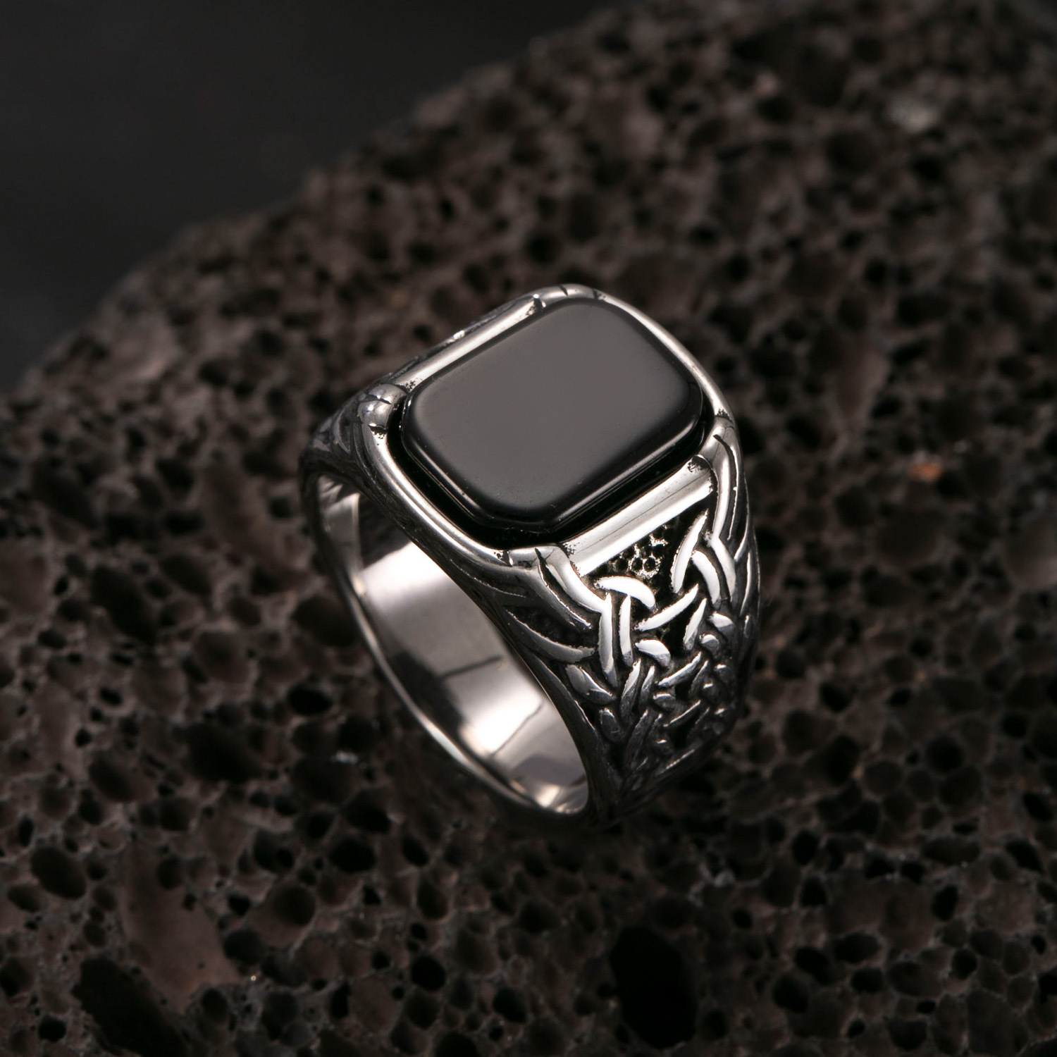 1:Square black natural stone