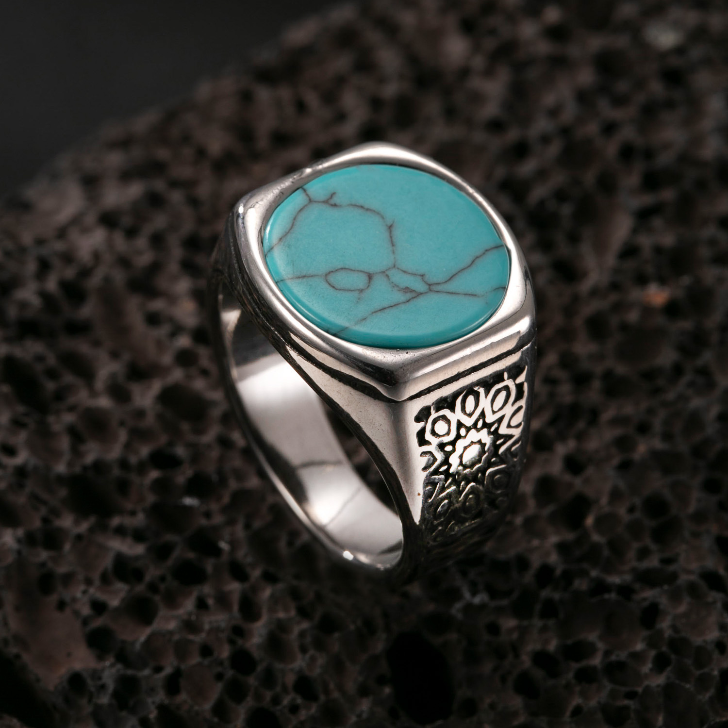 4:Round blue turquoise