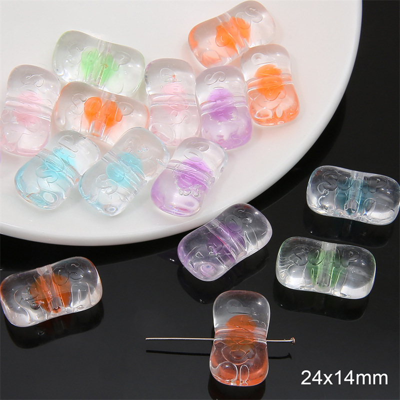 20:Random mixed color soap beads 24x 14mm/ aperture about 3mm