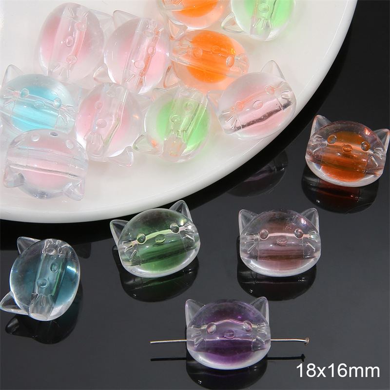 22:Random mixed color cat head beads 18x 16mm/ aperture about 3mm