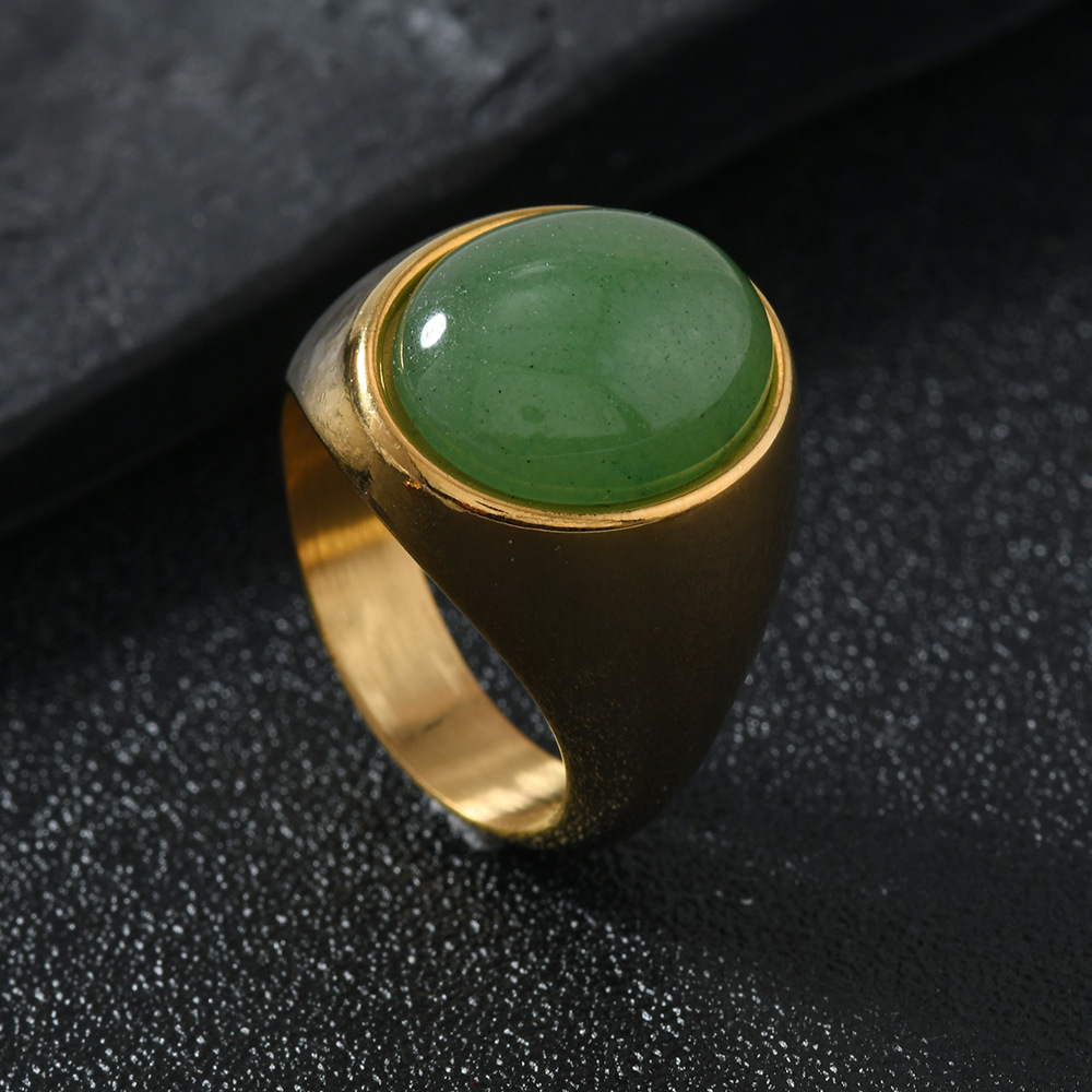 2:Gold (large oval light green stone)