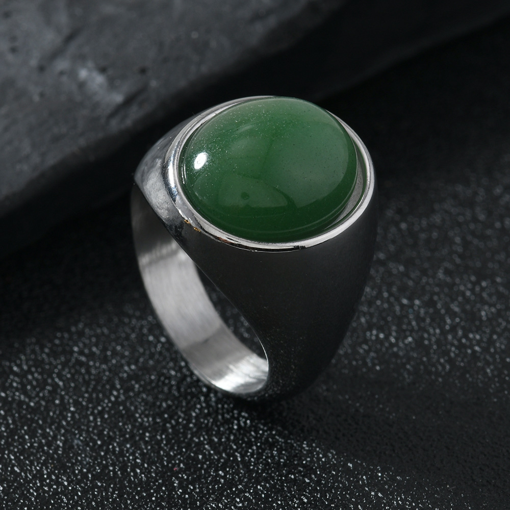 5:Steel color (large oval dark green stone)