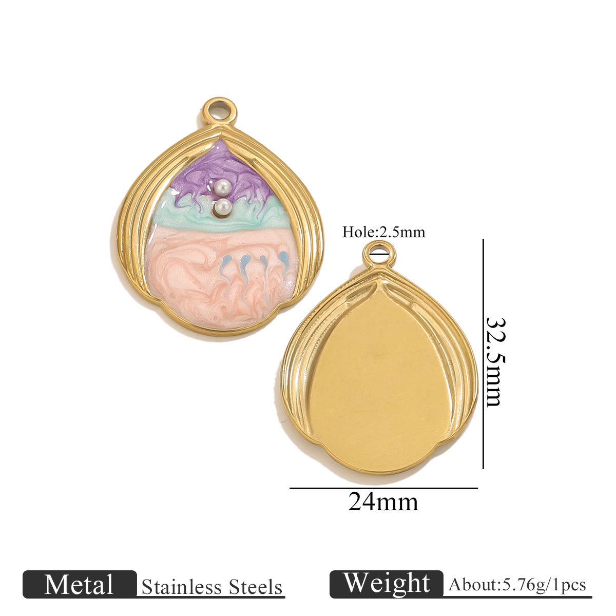 Water drop 2 pearl gradient-purple blue orange gre