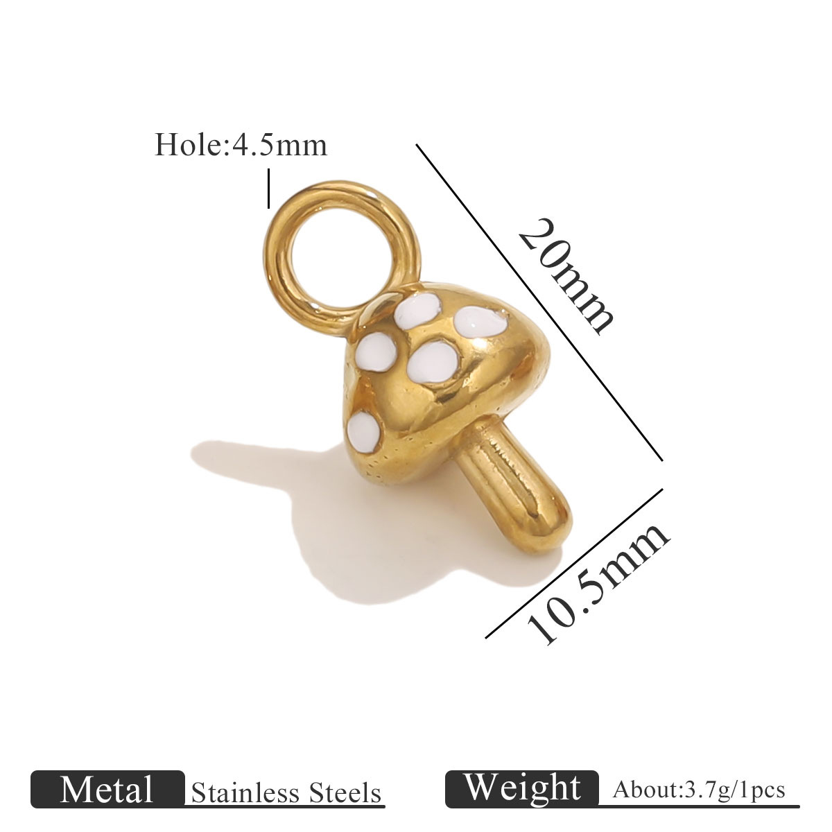 Golden mushroom pendant oil drop-white