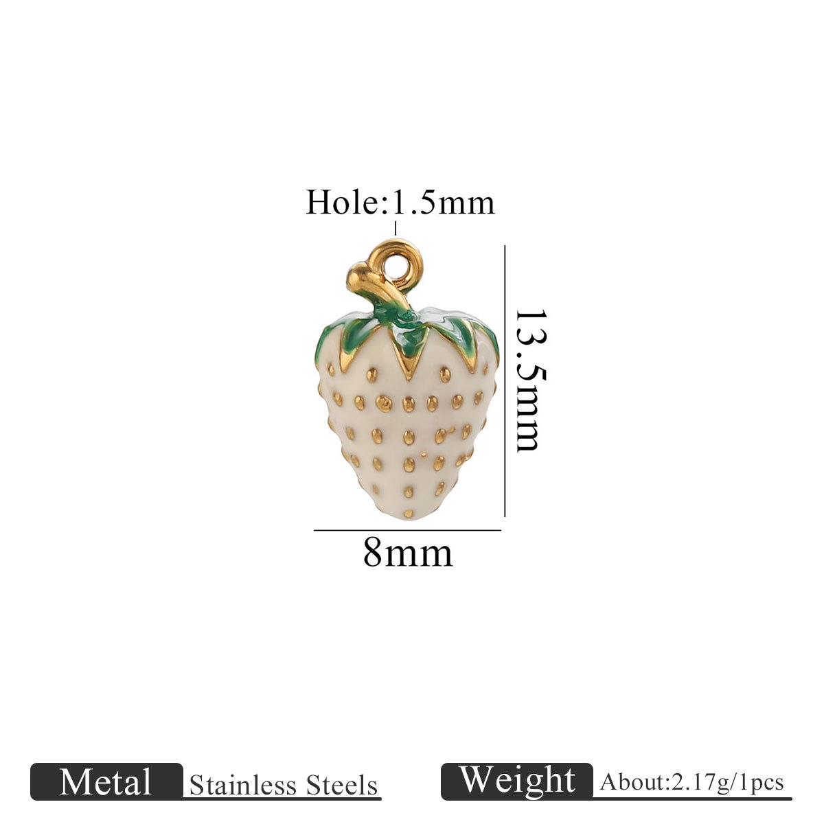 Golden dripping white strawberry-medium size