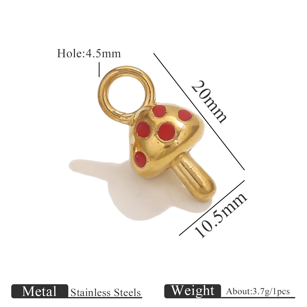 6:Golden mushroom pendant oil drop-red