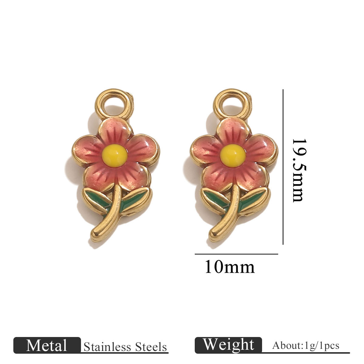 7:Golden flowers dripping oil on both sides - pink