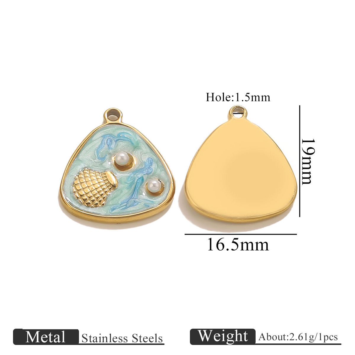 3:Shell 2 pearl pendant-blue dark blue