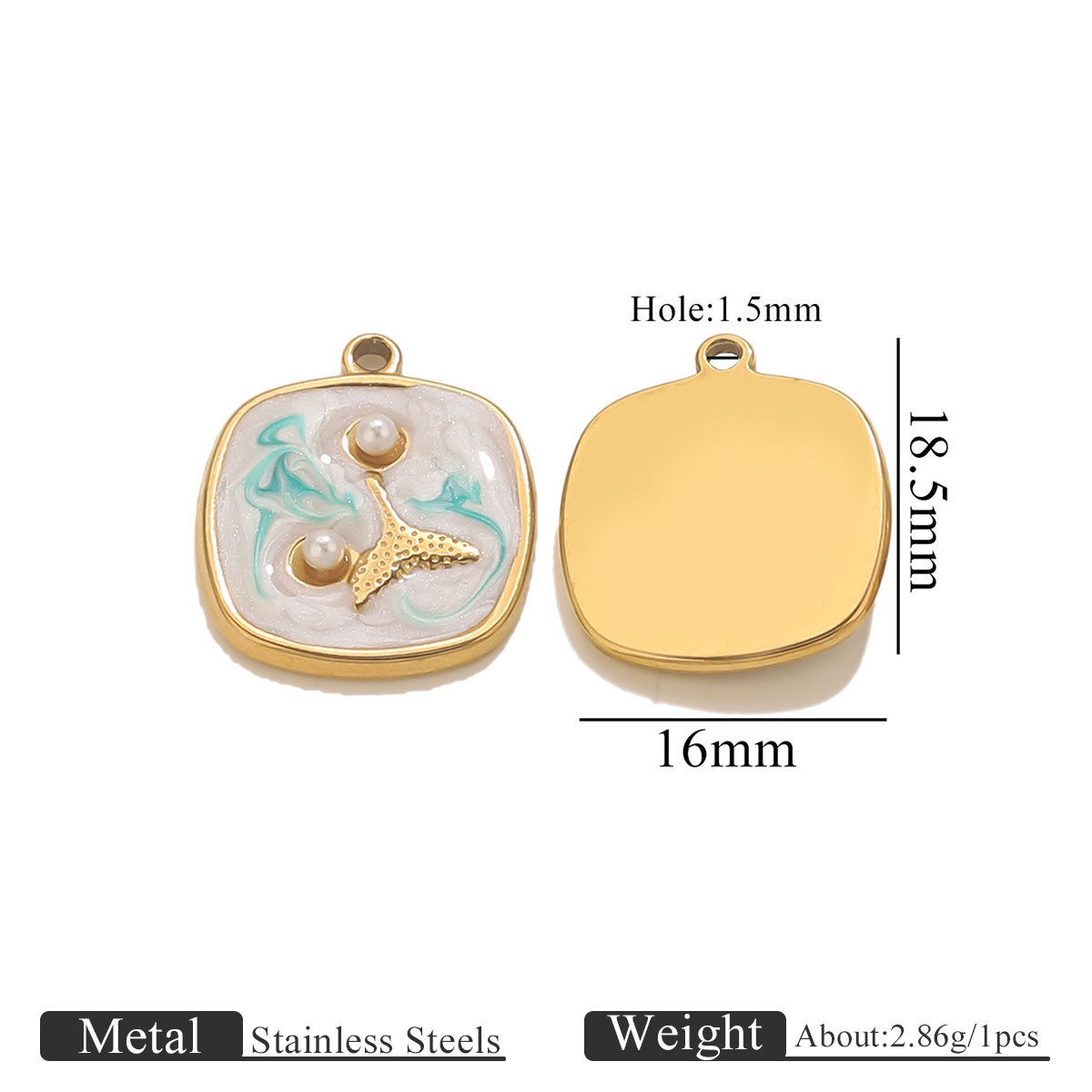 Mermaid - Blue - White