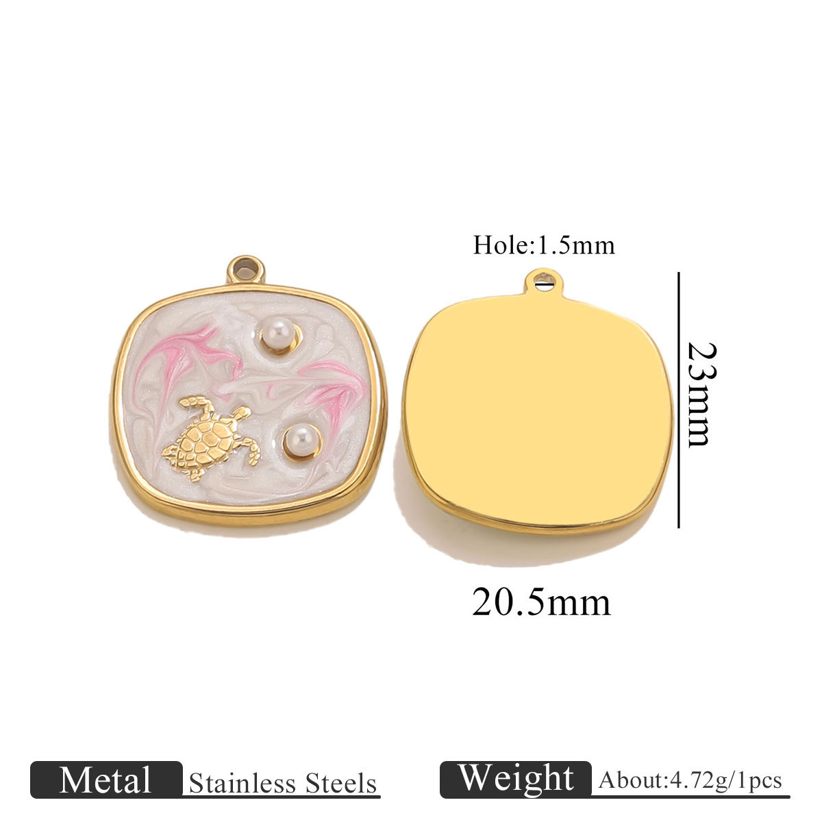 Turtle- Pink - white