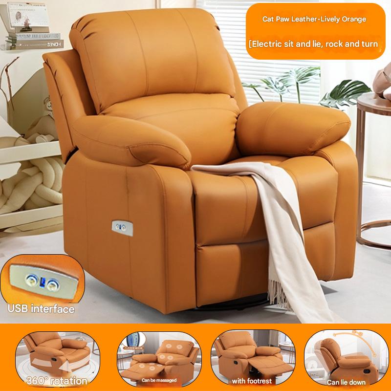 Cat claw skin lively orange-electric sitting, lying down, rocking, rotatable with massage