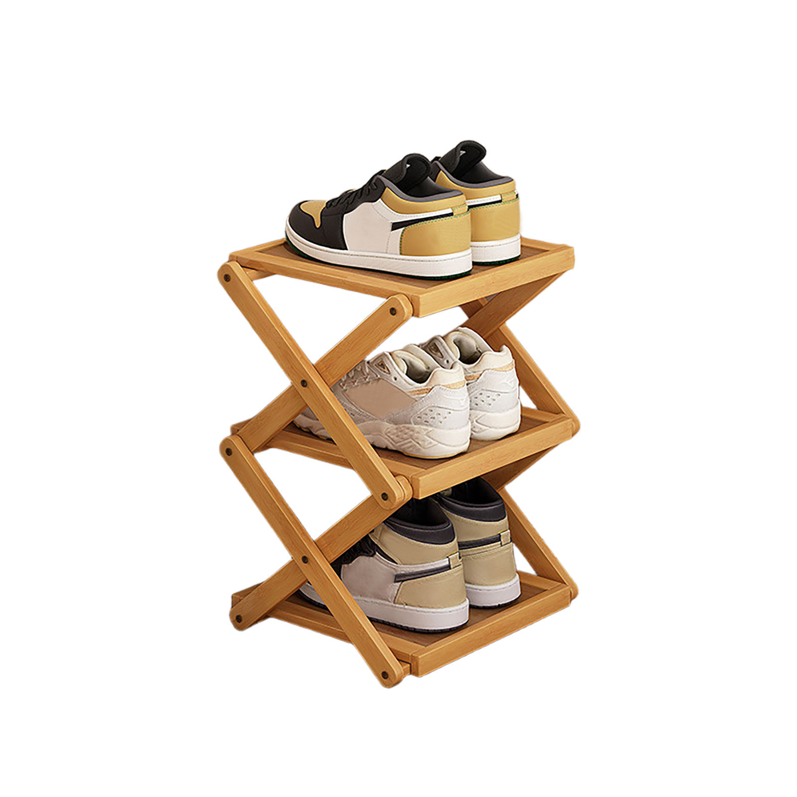 Original color flat folding shoe rack, 3 layers 25