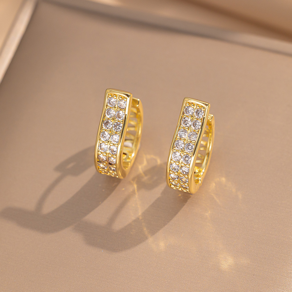 1:247 gold full diamond earrings