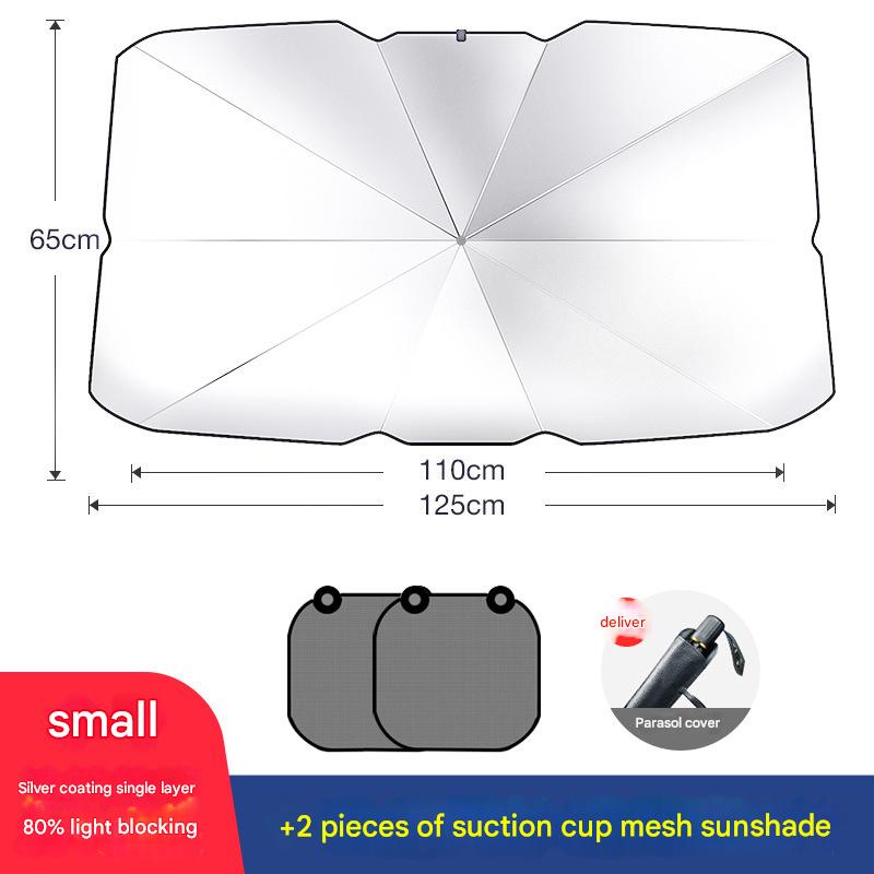 Silver-coated small size umbrella mesh side shield 2 pieces