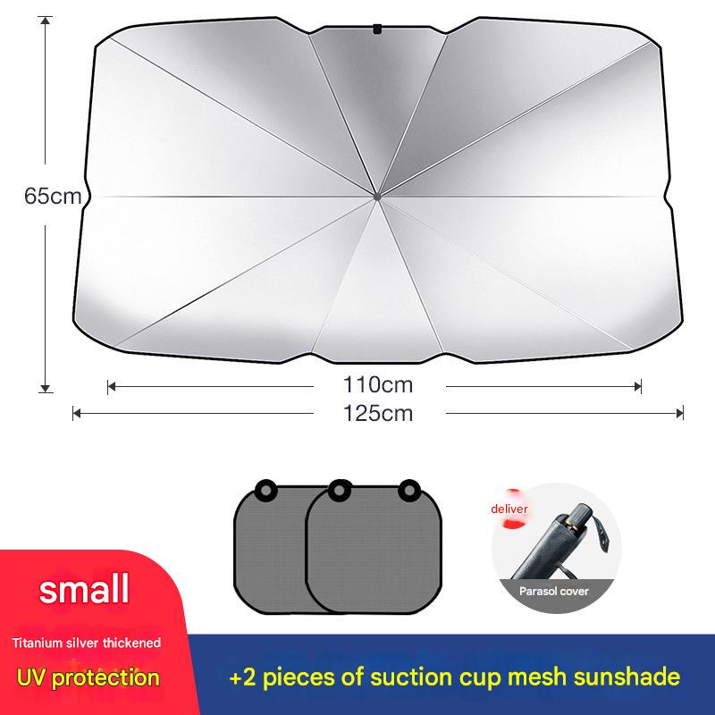 Titanium silver small size umbrella mesh side block 2 pieces