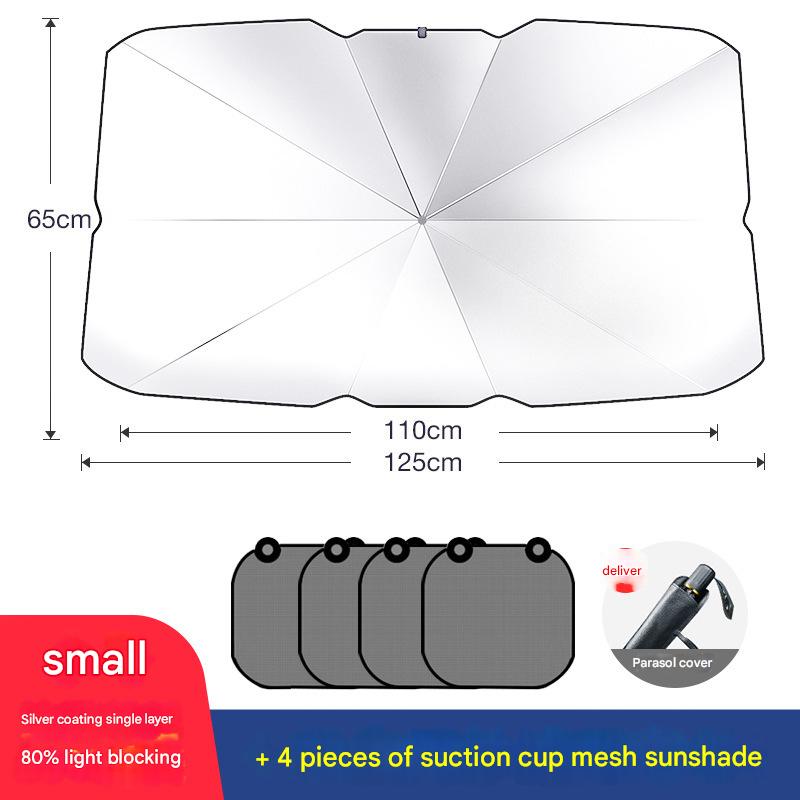 Silver-coated small size umbrella mesh side shield 4 pieces