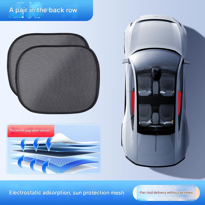 Mesh electrostatic side shield-rear window assembly