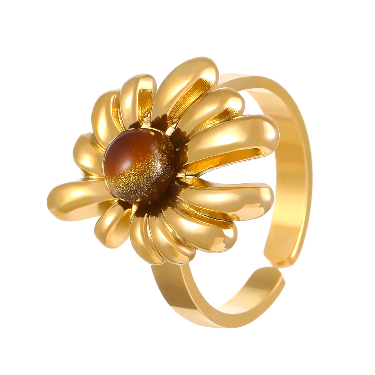 5:05 18k real gold petal ring a-296