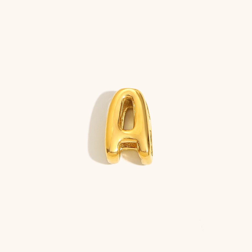 Hollow small letter pendant-gold-a