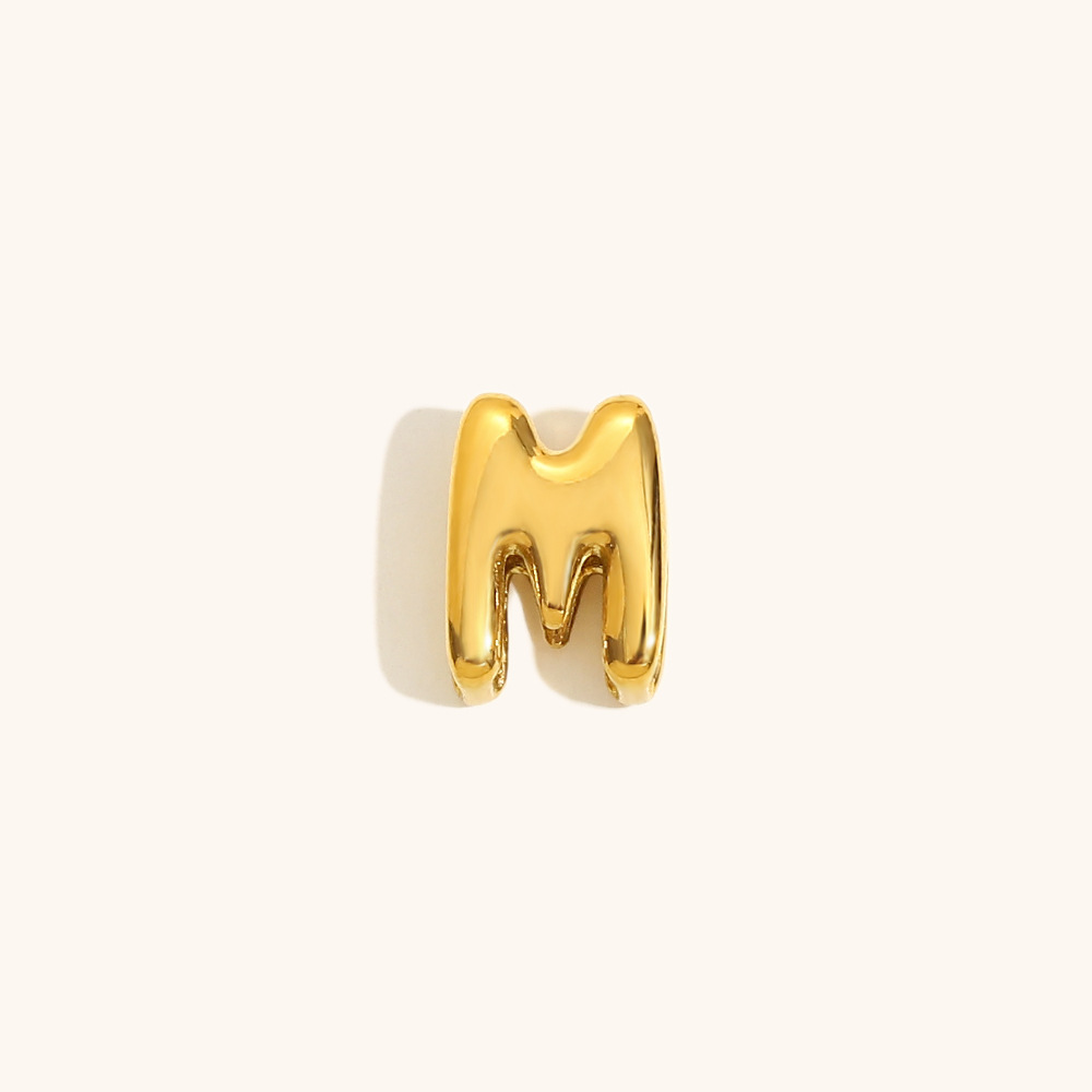 Hollow small letter pendant-gold-m