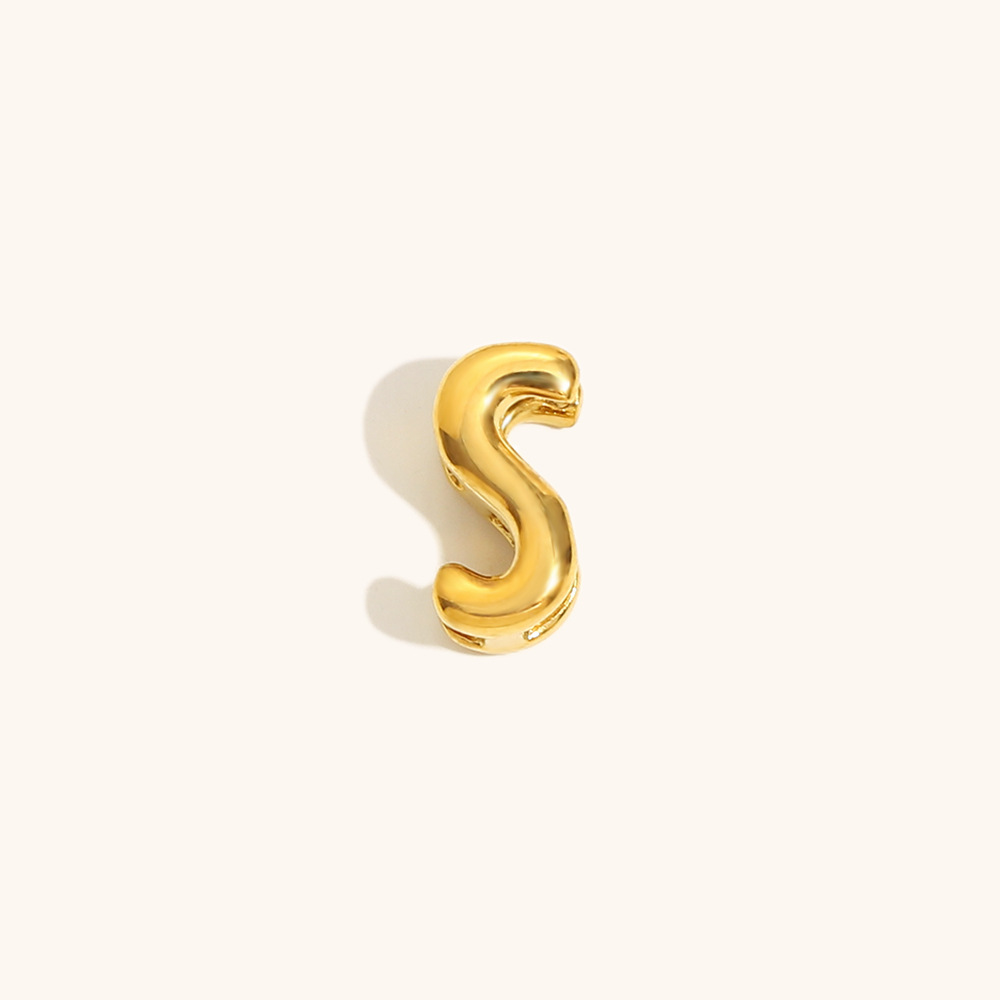 Hollow small letter pendant-gold-s