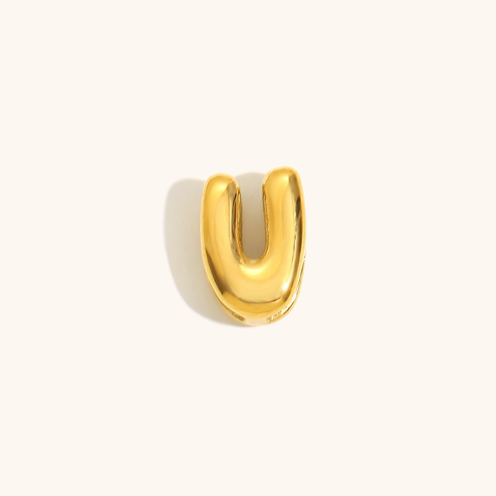 Hollow small letter pendant-gold-u