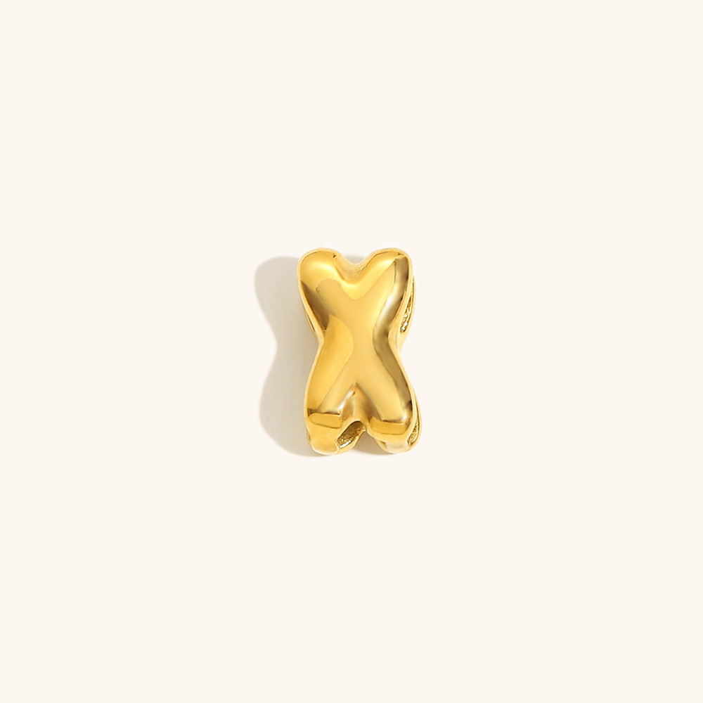 Hollow small letter pendant-gold-x