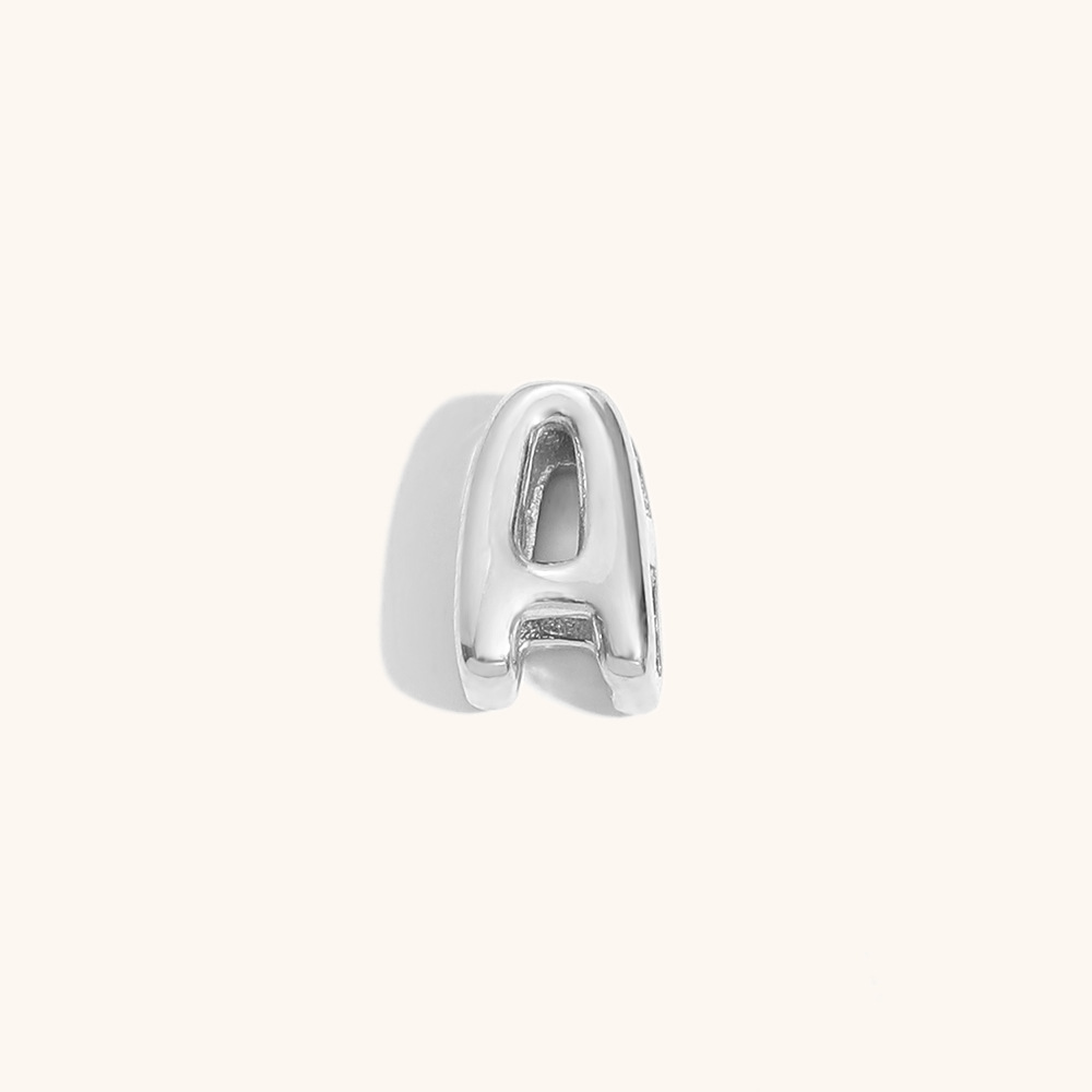 Hollow small letter pendant-steel color-a