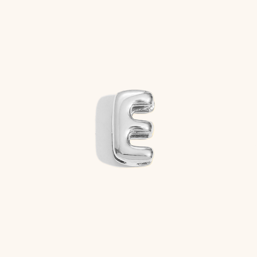 Hollow small letter pendant-steel color-e