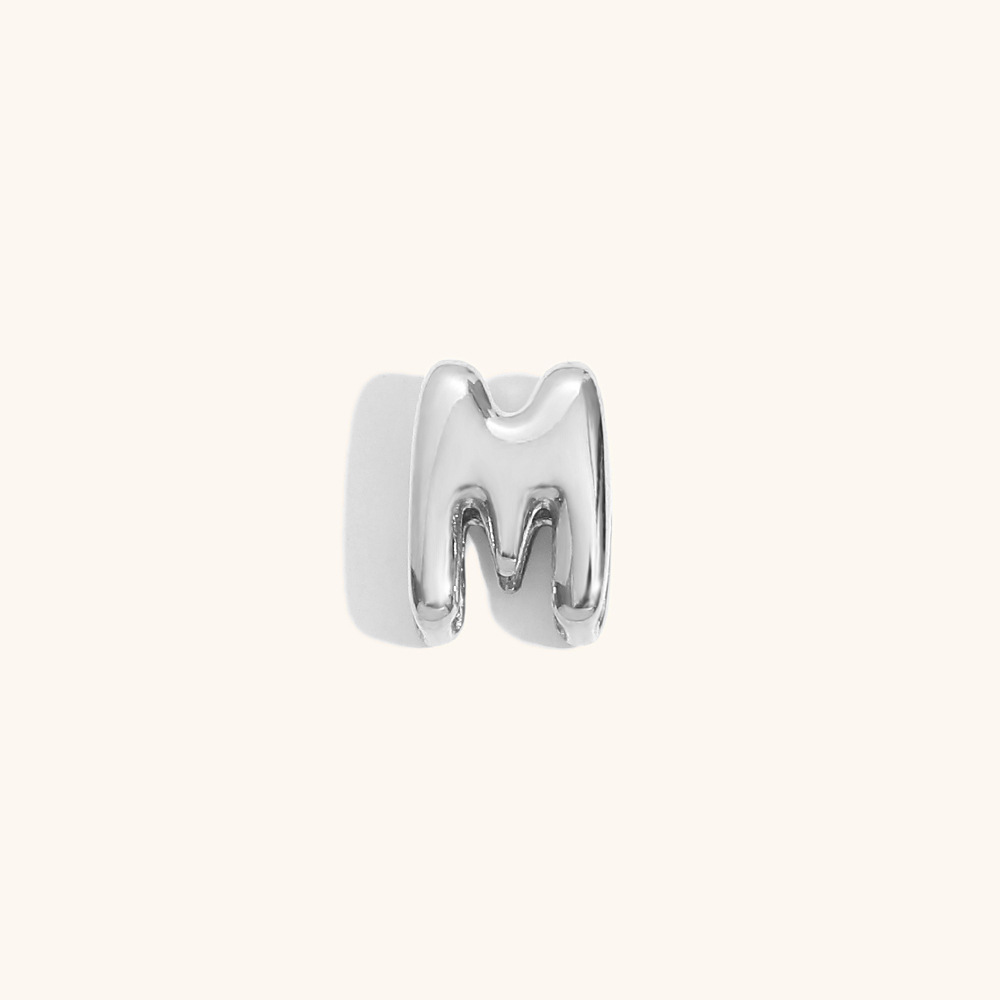 Hollow small letter pendant-steel color-m