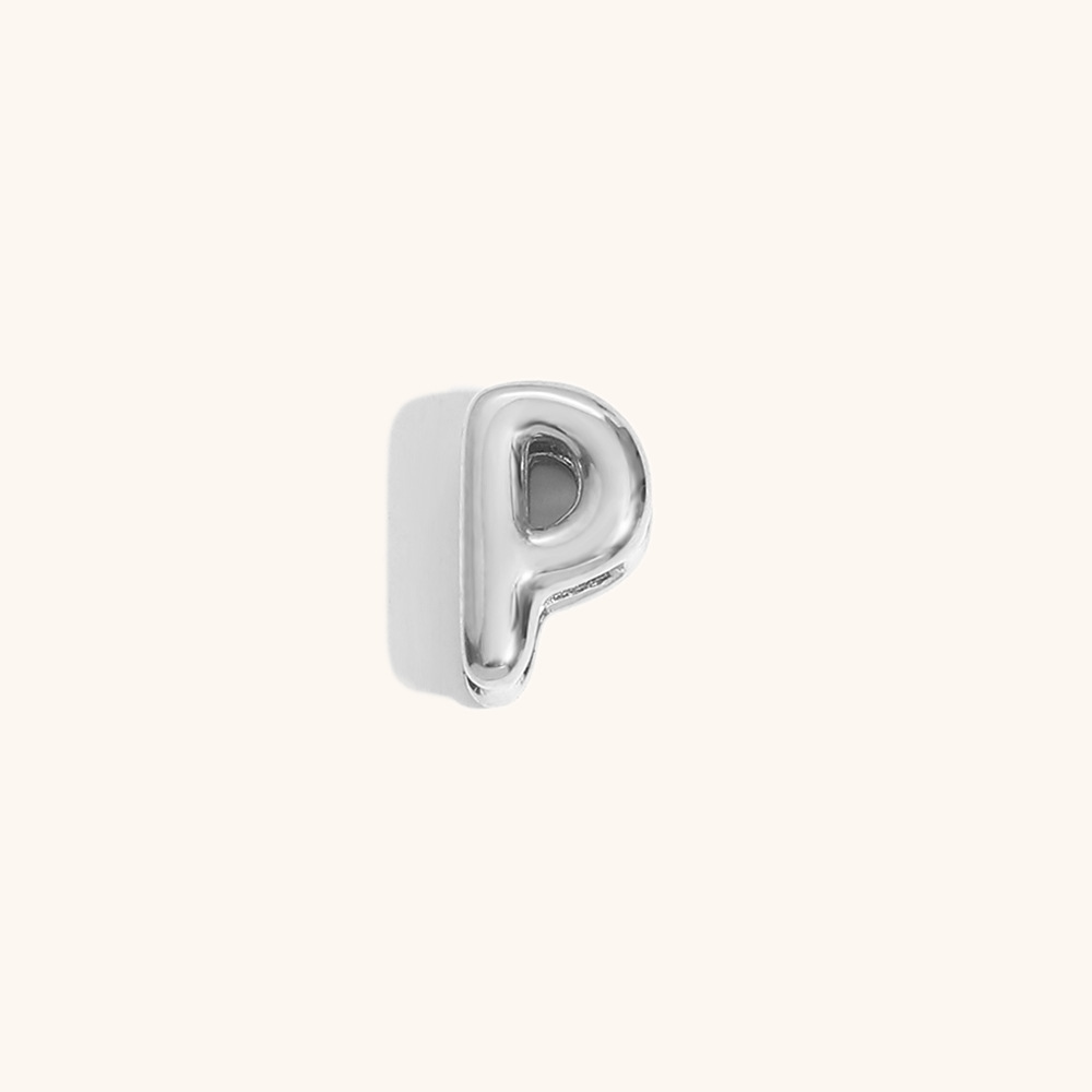 Hollow small letter pendant-steel color-p