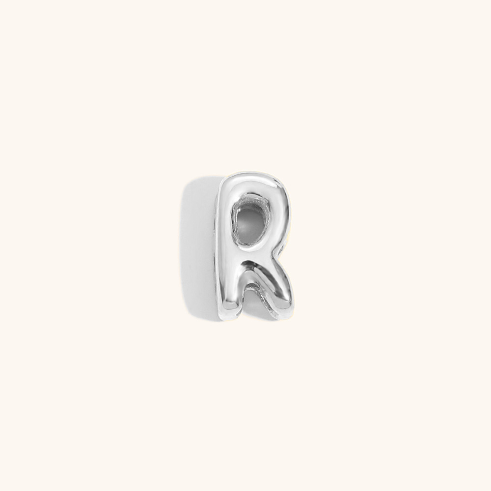 Hollow small letter pendant-steel color-r