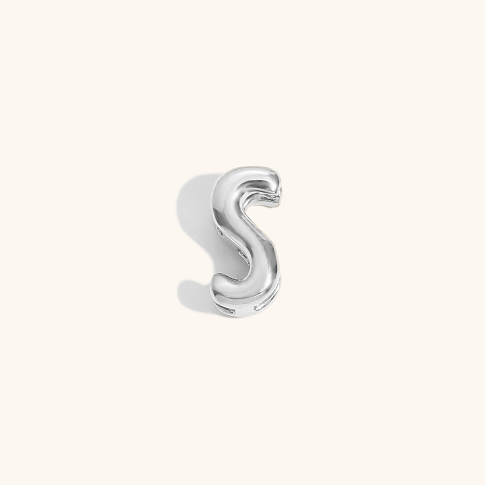 Hollow small letter pendant-steel color-s