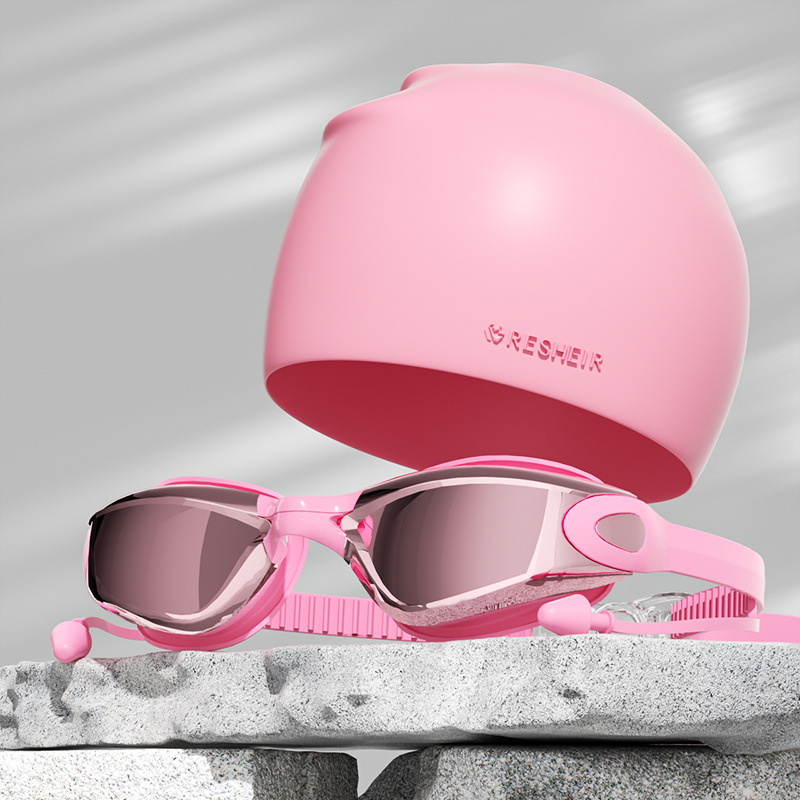 Powder plating (boxed)   silicone swimming cap