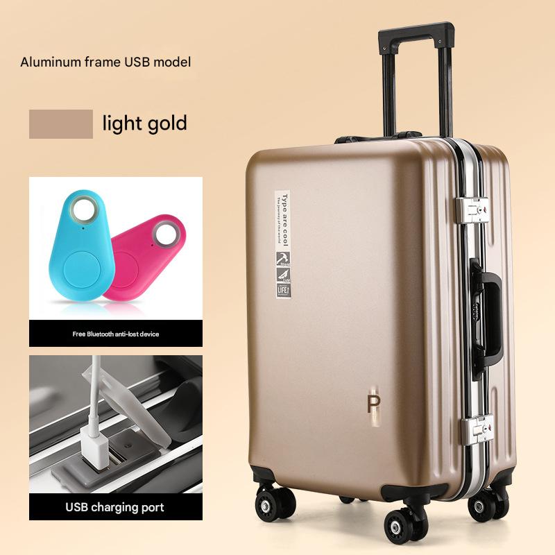 Champagne gold-aluminum frame for anti-lost charging port